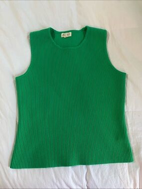 Marled Bright Green Ribbed Tank Top